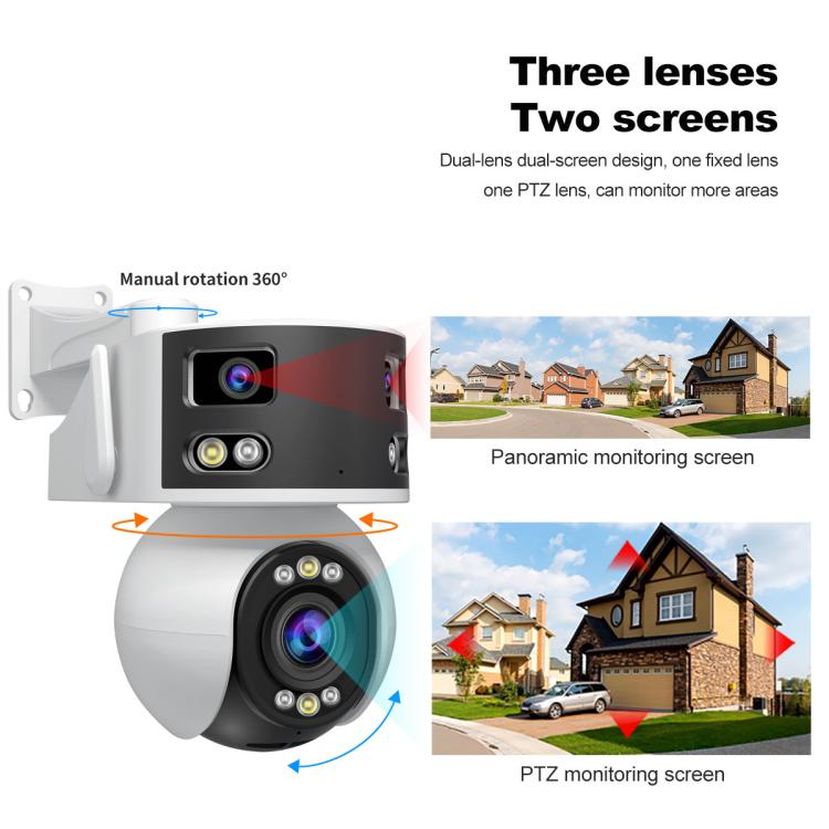 SriHome SH055 8MP HD Multi-lens 5X Optical Zoom Lens Panoramic PTZ Dome Camera