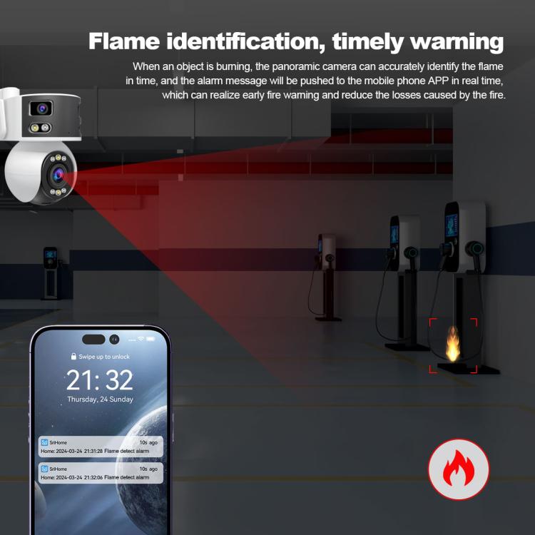 SriHome SH055 8MP HD Multi-lens 5X Optical Zoom Lens Panoramic PTZ Dome Camera