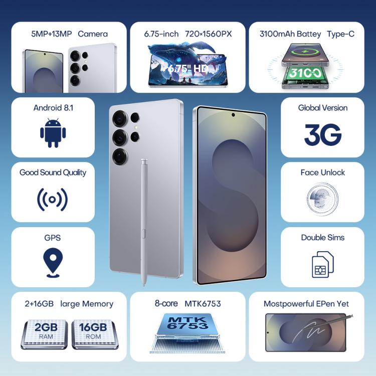 F10 / S25 Ultra, 2GB+16GB, 6.75 inch Android 8.1 MTK6753 Octa Core, Network: 3G, Dual SIM