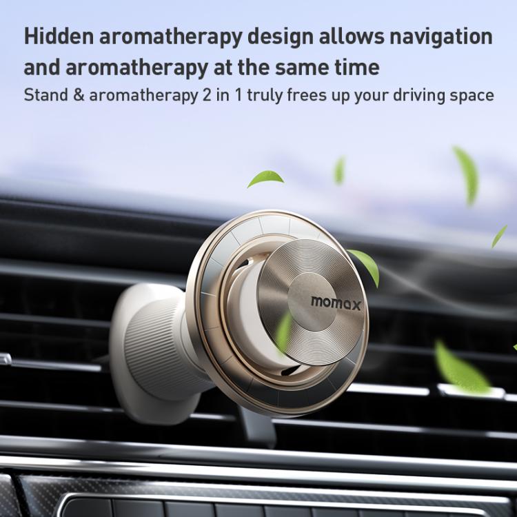 MOMAX CM35 1-Move Relaxaire Aluminum Alloy Magnetic Car Aromatherapy Holder