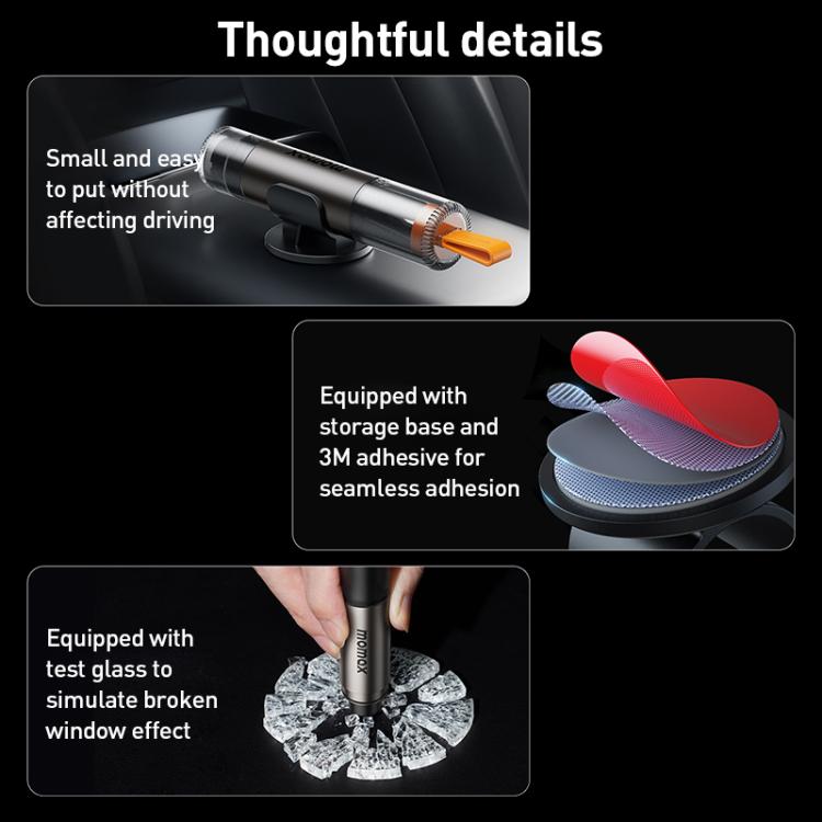 MOMAX CR11E 1-Move Portable 2 in 1 Car Seat Belt Cutter Emergency Safety Hammer