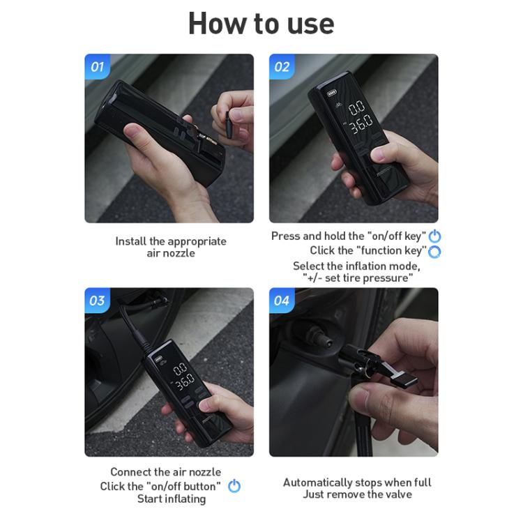 MOMAX CR16D 1-Move Support Car Digital Display Portable Smart Electric Wireless Air Pump