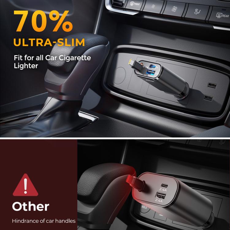 JOYROOM JR-CCL07 3 in 1 Retractable Car Charger