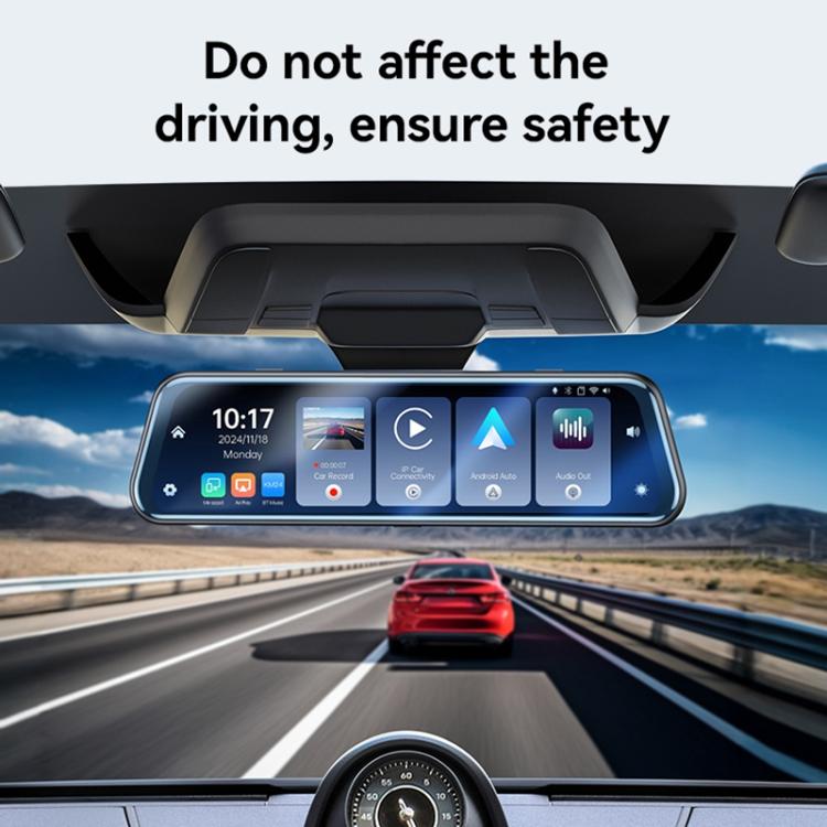 Yesido KM24 9.66 inch HD Image Reversing Assist CarPlay Streaming Rearview Mirror Dash Cam