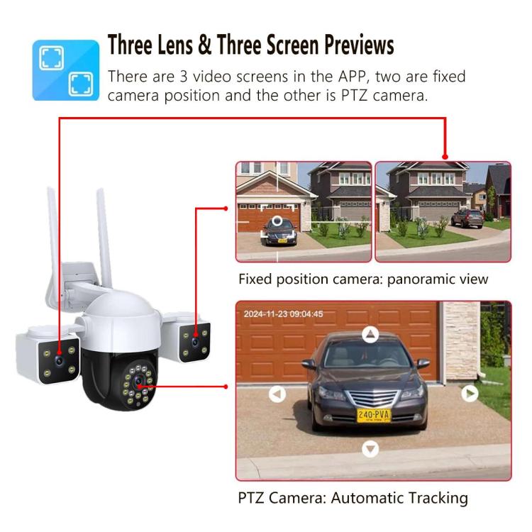 QX155 6MP Triple Camera SE Asia 4G Version Supports Humanoid Detection