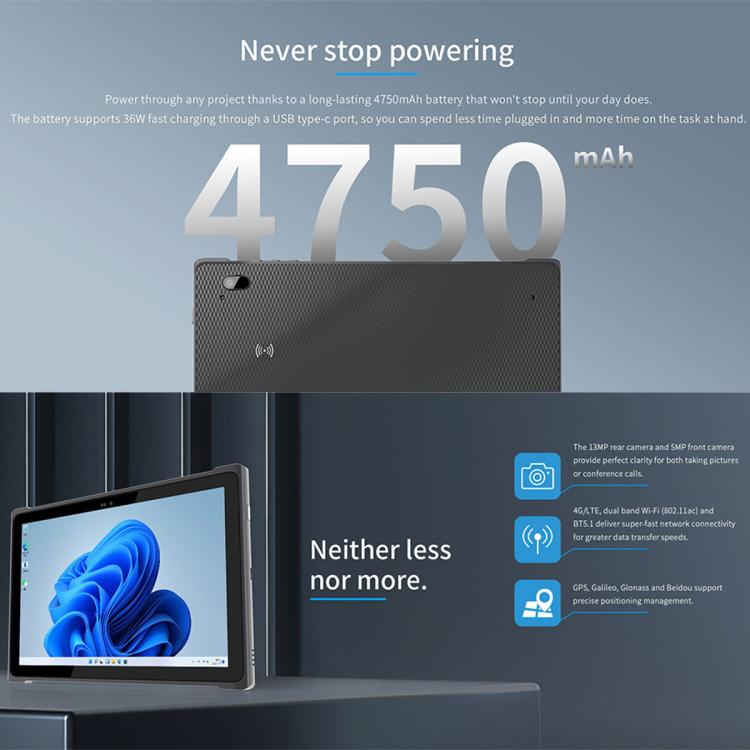 QCOM W1019 Windows 11 Pro Tablet PC, 8GB+128GB, 10.1 inch Qualcomm SC7180 Kryo 468 8C8T Octa Core, Network: 4G, OTG