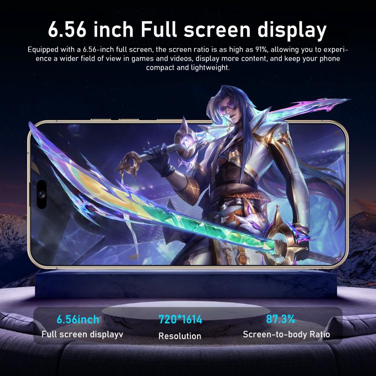 I16 Pro Max / RAi3, 3GB+64GB, 6.56 inch Android 10 MTK6739 Quad Core, Network: 4G, Dual SIM