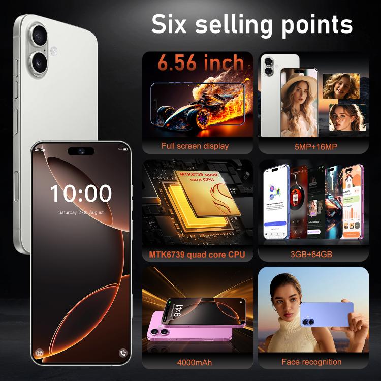 I16 Plus / RAi5, 3GB+64GB, 6.56 inch Android 10 MTK6739 Quad Core, Network: 4G, Dual SIM
