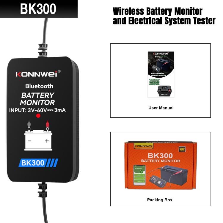 KONNWEI BK300 6V / 12V / 24V Car Bluetooth 5.0 Battery Monitor Diagnostic Tool