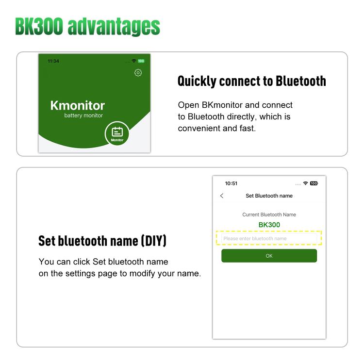 KONNWEI BK300 6V / 12V / 24V Car Bluetooth 5.0 Battery Monitor Diagnostic Tool