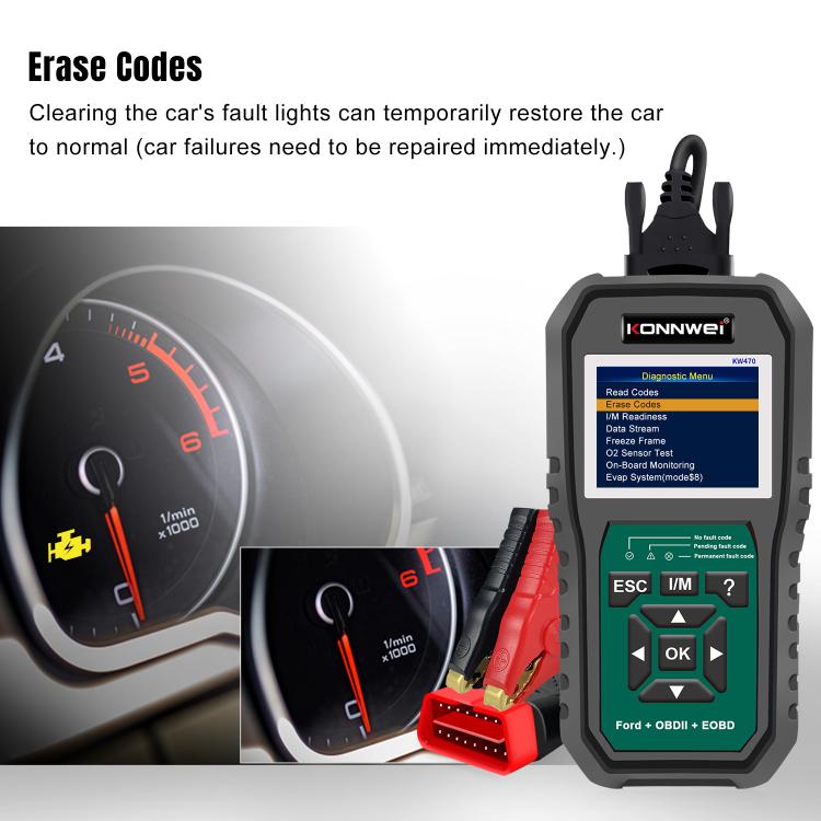 KONNWEI KW470 2.8 inch Color Screen Car OBD2 Fault Diagnostic Scan Tool for Ford