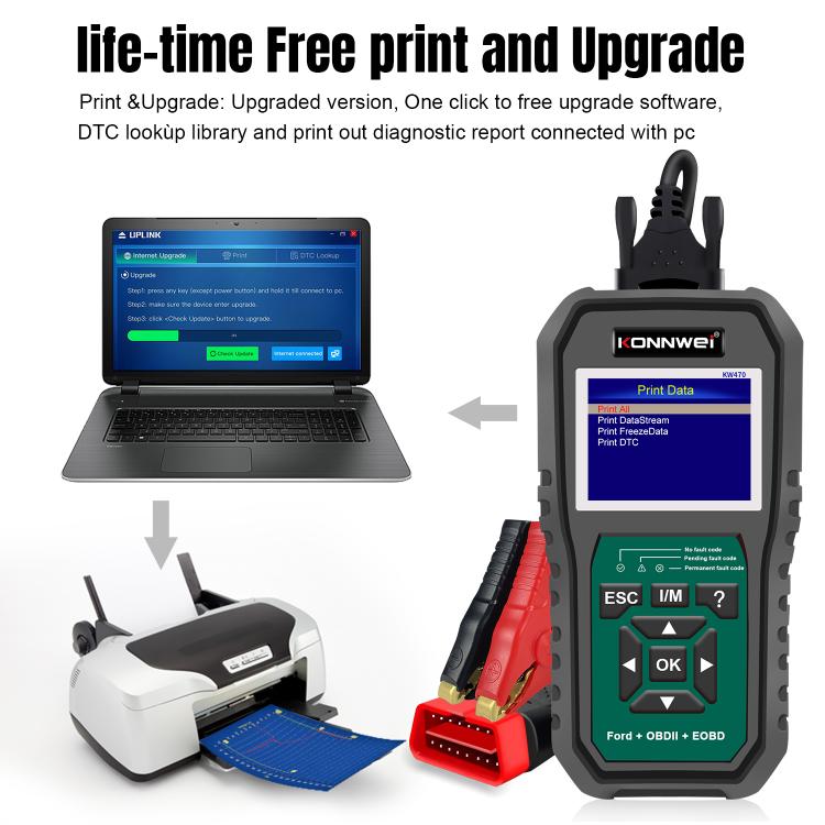 KONNWEI KW470 2.8 inch Color Screen Car OBD2 Fault Diagnostic Scan Tool for Ford