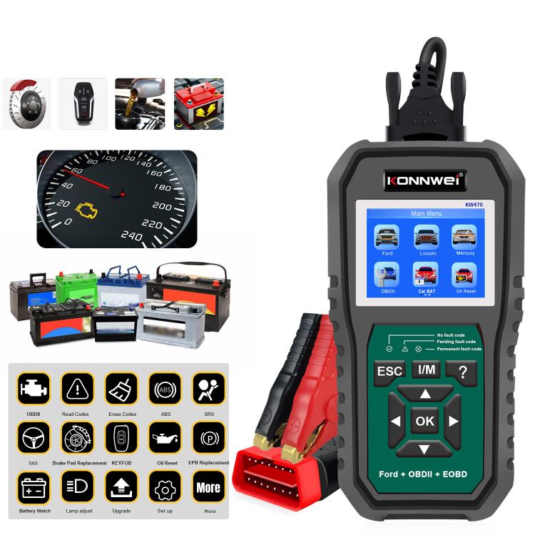 KONNWEI KW470 2.8 inch Color Screen Car OBD2 Fault Diagnostic Scan Tool for Ford