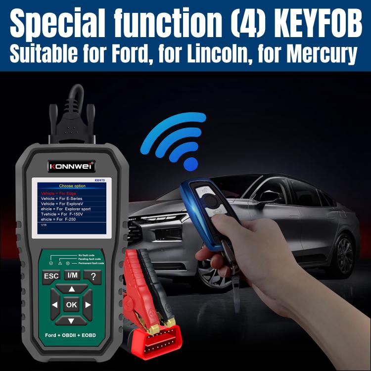 KONNWEI KW470 2.8 inch Color Screen Car OBD2 Fault Diagnostic Scan Tool for Ford