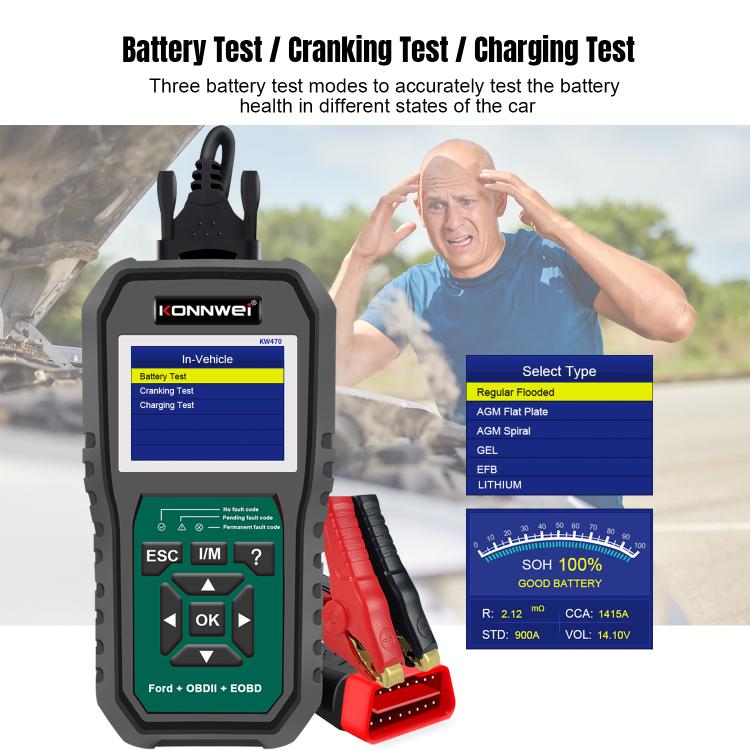 KONNWEI KW470 2.8 inch Color Screen Car OBD2 Fault Diagnostic Scan Tool for Ford