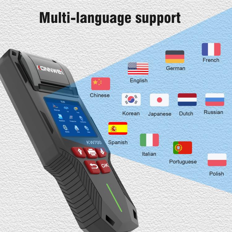 KONNWEI KW700 12V / 24V 2.8 inch Color Screen Car Battery Tester with Printer