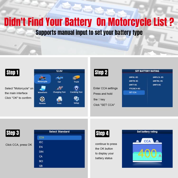 KONNWEI KW700 12V / 24V 2.8 inch Color Screen Car Battery Tester with Printer