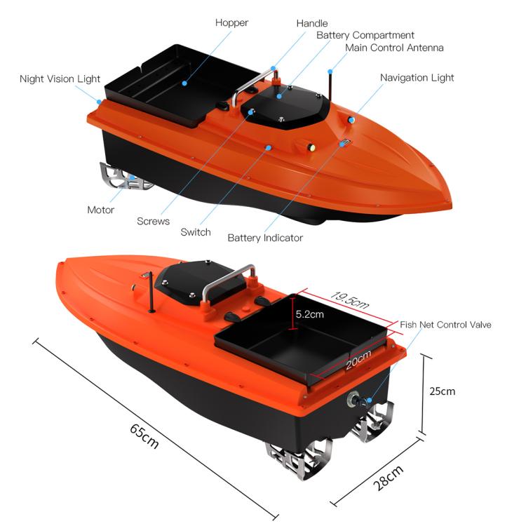 D80B GPS High Power Smart Remote Control Fishing Bait Boat Support Trawling