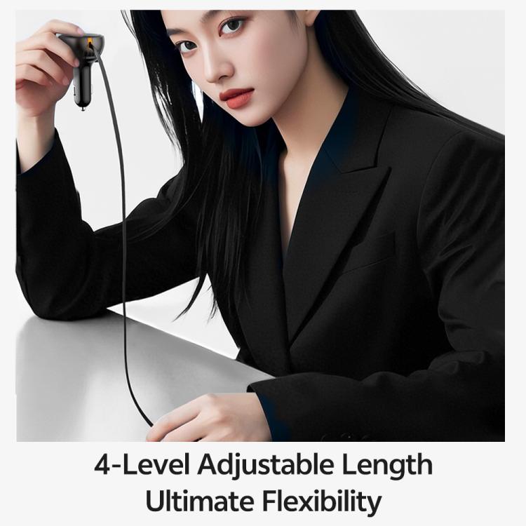 ROCK H30 45W USB-A Type-C Ports Car Charger with Retractable Type-C Cable