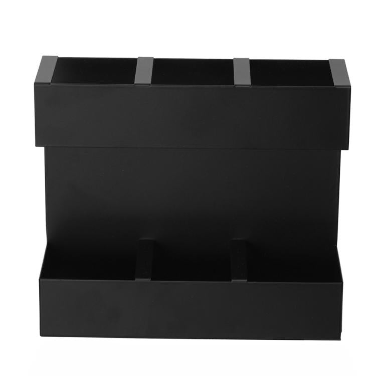 Three-grid Straw Cutlery Metal Storage Rack Kitchen Organizer