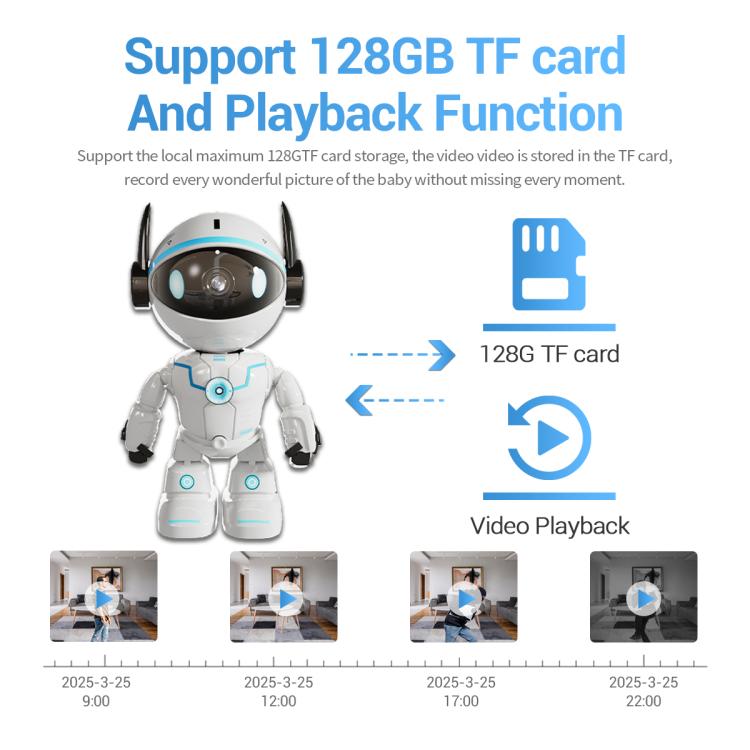 ESCAM PT205 5G WiFi Smart Robot Wireless AI Automatic Tracking Camera, Two Way Audio / Night Nersion