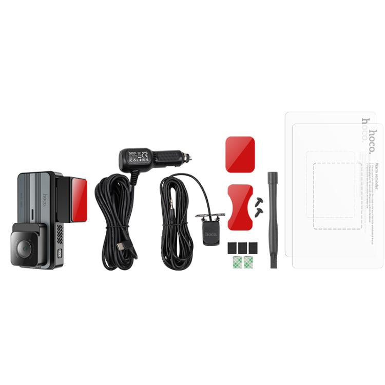 hoco DV12 2K 3.69 inch IPS Screen Display GPS Driving Recorder with Rear Camera