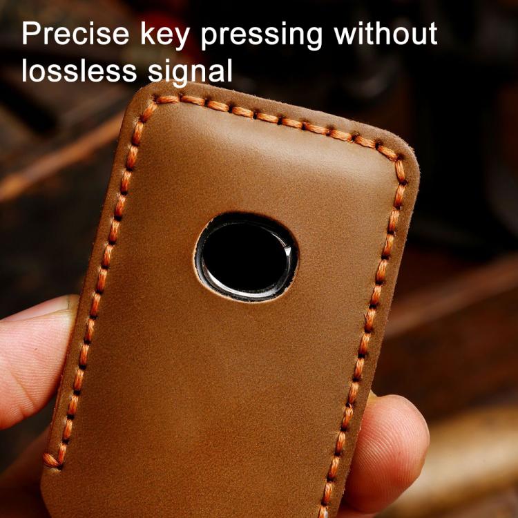 For Mazda Axela Hallmo B023 Crazy Horse Cowhide Car Key Protection Cover