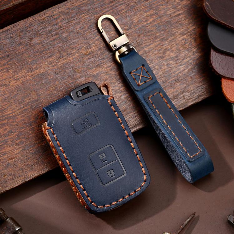 For Toyota North American 2+1-button C012 Crazy Horse Cowhide Car Key Protection Cover