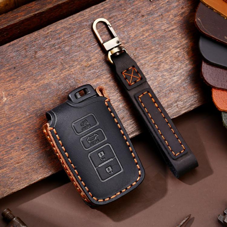 For Toyota North American 3+1-button C013 Crazy Horse Cowhide Car Key Protection Cover