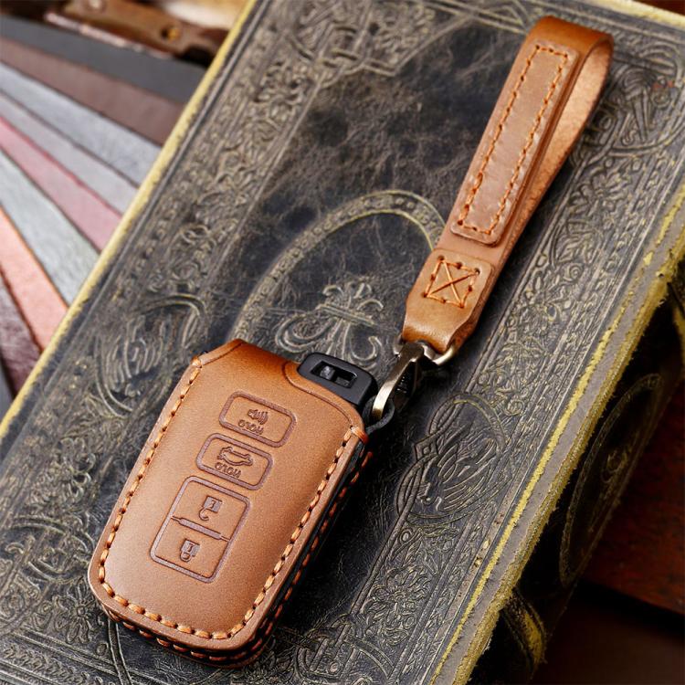 For Toyota North American 3+1-button C013 Crazy Horse Cowhide Car Key Protection Cover