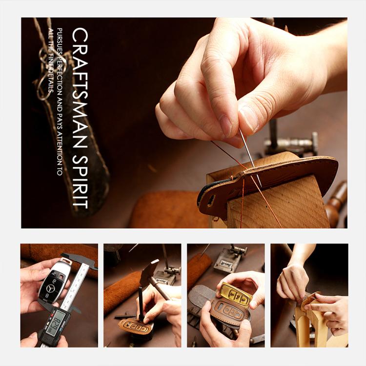 For Toyota North American 4-button C011 Crazy Horse Cowhide Car Key Protection Cover