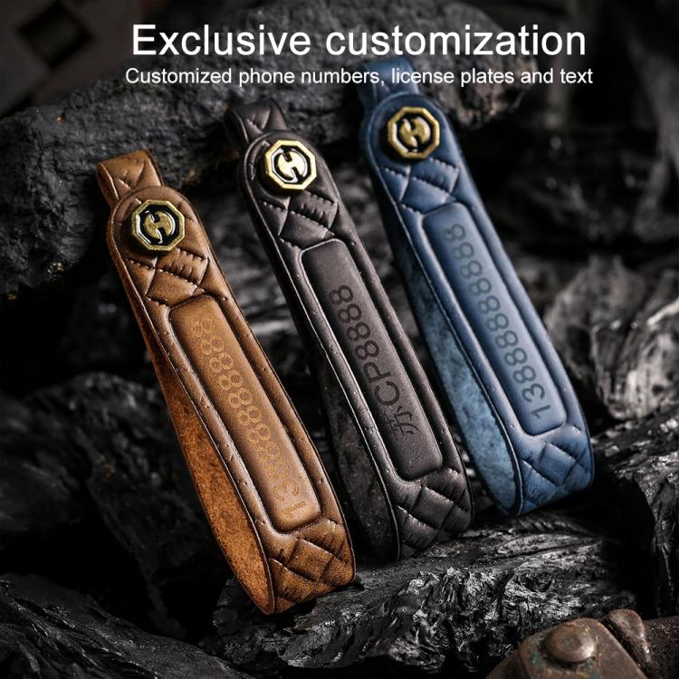 For Kia Carnival SX Hallmo E171 Crazy Horse Cowhide Car Key Protection Cover