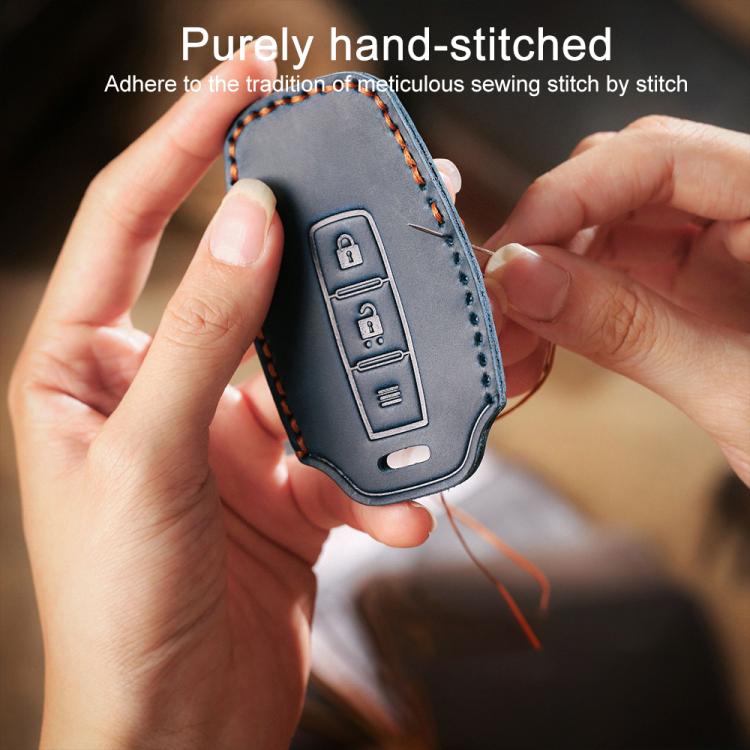 For Kia Carnival SX Hallmo E171 Crazy Horse Cowhide Car Key Protection Cover