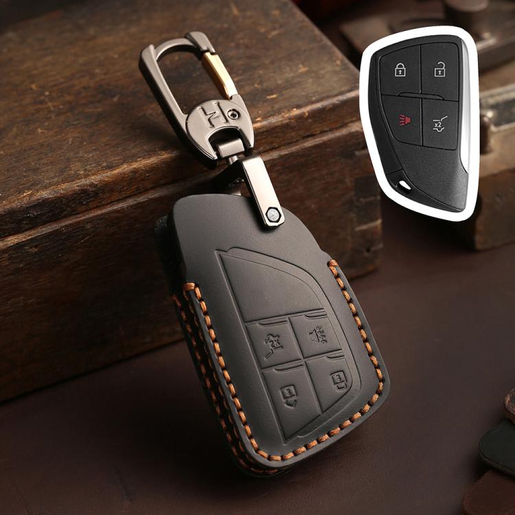 For Buick Envision Plus 2023 Hallmo Crazy Horse Cowhide Car Key Protection Cover