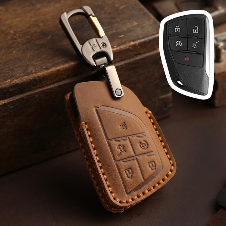 For Buick Envision Plus 2023 Hallmo Crazy Horse Cowhide Car Key Protection Cover