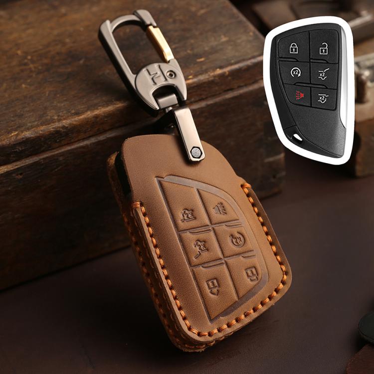 For Buick Envision Plus 2023 Hallmo Crazy Horse Cowhide Car Key Protection Cover