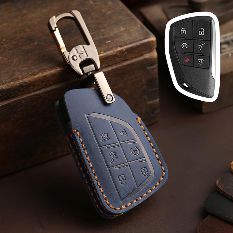 For Buick Envision Plus 2023 Hallmo Crazy Horse Cowhide Car Key Protection Cover