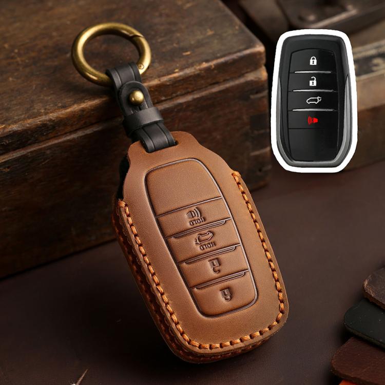 For Toyota SIENNA / Granvia / Alphard / Vellfire Hallmo Crazy Horse Cowhide Car Key Protection Cover