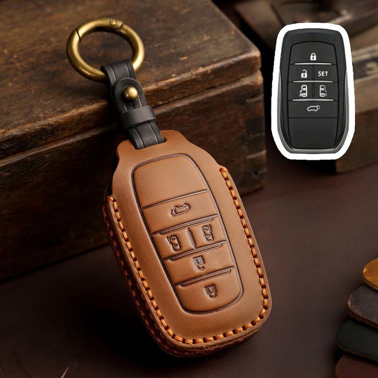 For Toyota SIENNA / Granvia / Alphard / Vellfire Hallmo Crazy Horse Cowhide Car Key Protection Cover