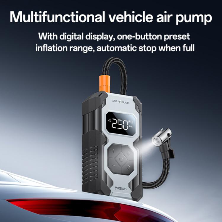Yesido VC12 7800mAh Multi-function Car Air Pump Car Tires Cordless Tire Inflator