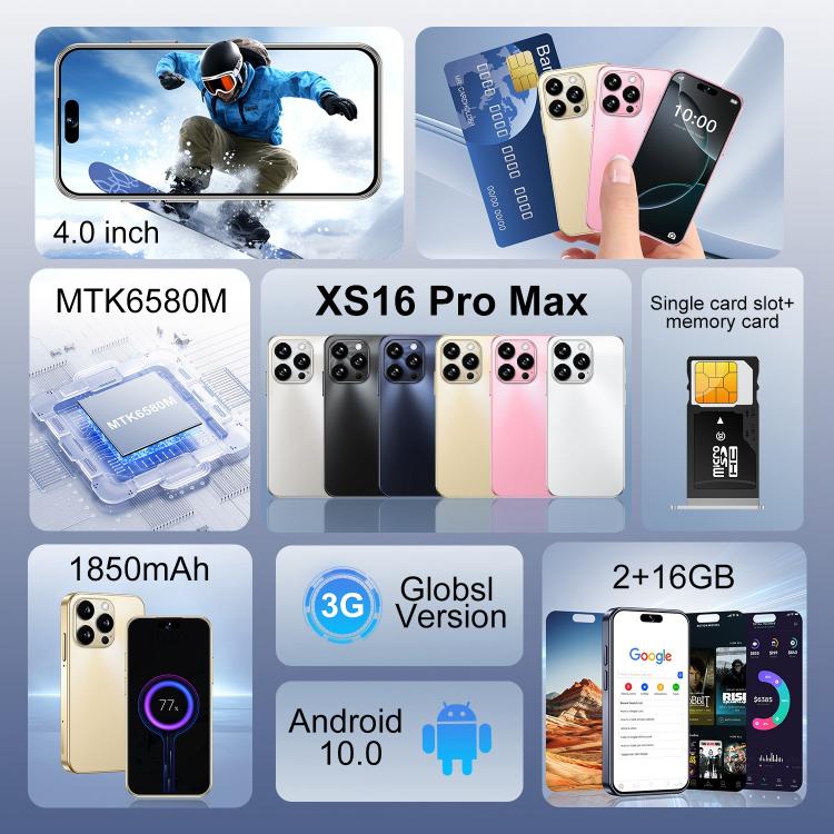 XS16 Pro Max / THM9, 2GB+16GB, 4.0 inch Android 10 MTK6580M Quad Core, Network: 3G, Dual SIM