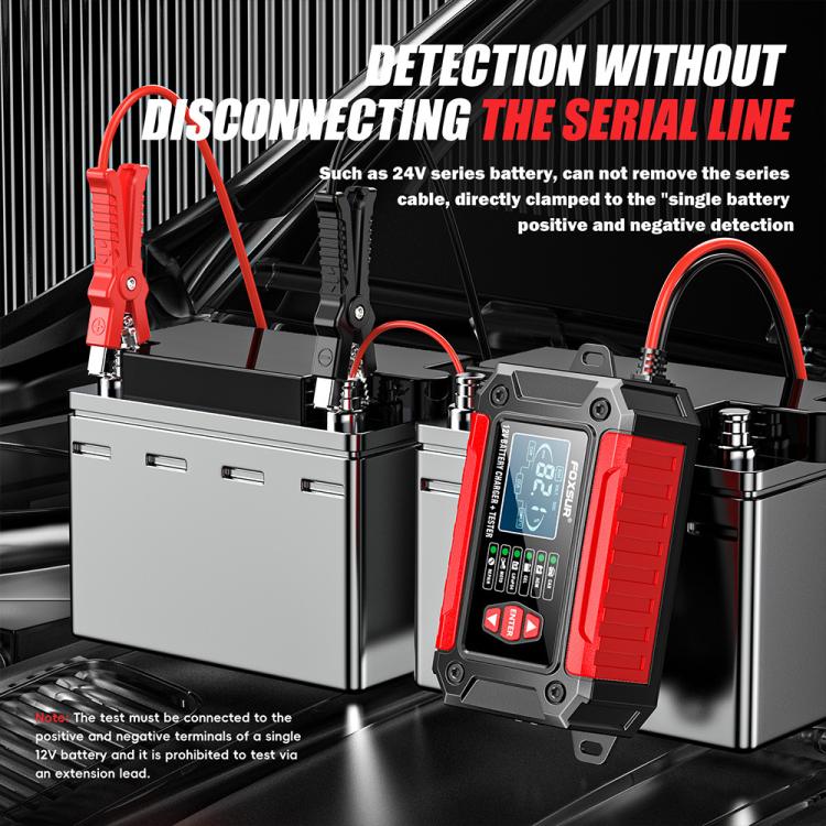 FOXSUR FTC-1206 2 in 1 12V Charging Tester Integrated Machine Car Motorcycle Battery Charger Tester