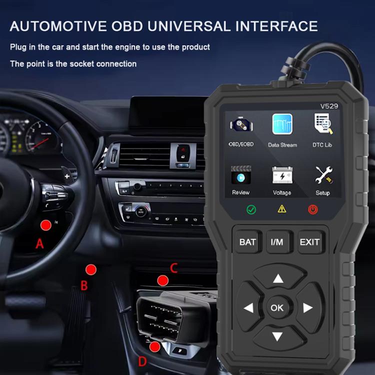 FOXSUR V529 OBD2 Car Engine Fault Code Reader Diagnostic Instrument