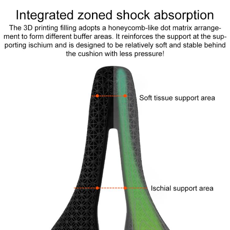 TOSEEK P10 Carbon Fiber 3D Printed Road Mountain Bike Seat