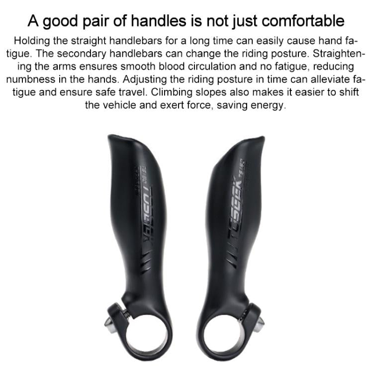 TOSEEK 1Pair Carbon Fiber Mountain Bike Rest Horn Handlebar