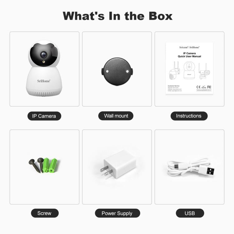 SriHome SH036 500W Pixel AI Smart HD Camera Supports Human Tracking