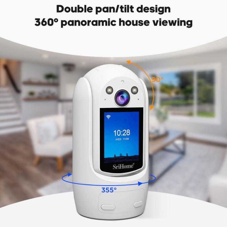 SriHome SH060 2MP 2.4 inch IPS Screen Smart IP Camera Supports Two-way Video Voice Call