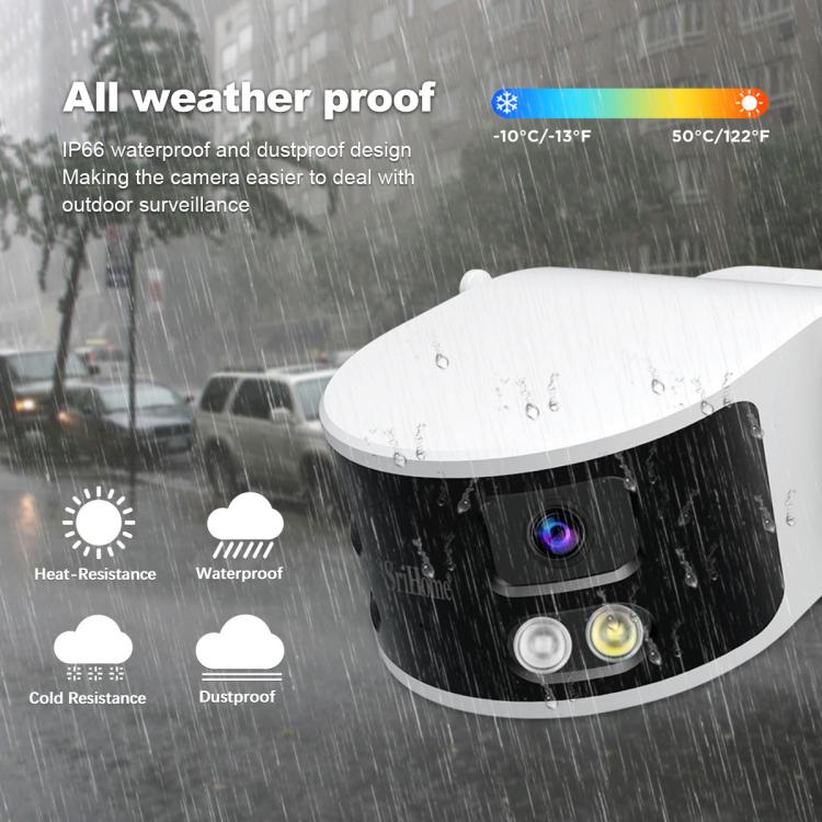 SriHome SH070 4MP Binocular Stitching Ultra-wide Angle Waterproof Camera Supports Full-color Night Vision