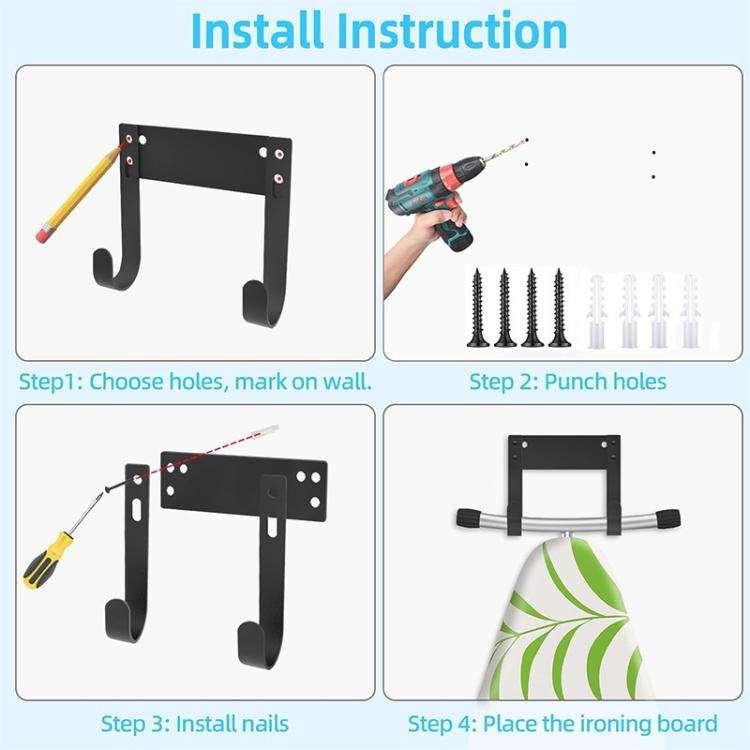 Wall Mounted Ironing Board Bracket Adjustable Ironing Board Hanger