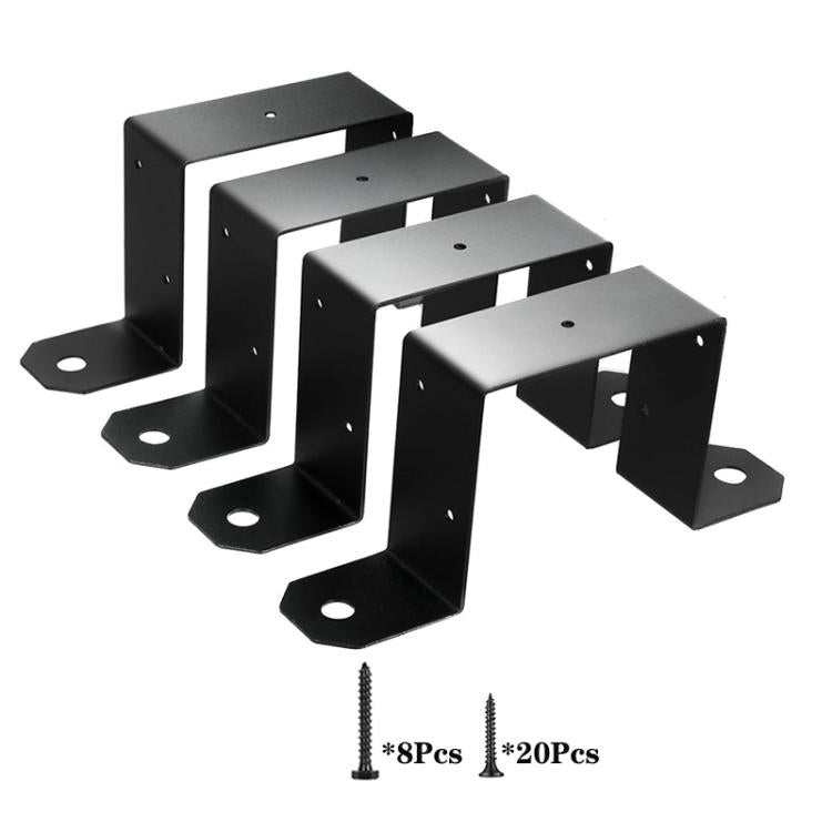 4pcs/Pack Heavy Duty Fence Post Metal Bracket Deck Post U-Shaped Fixing Bracket